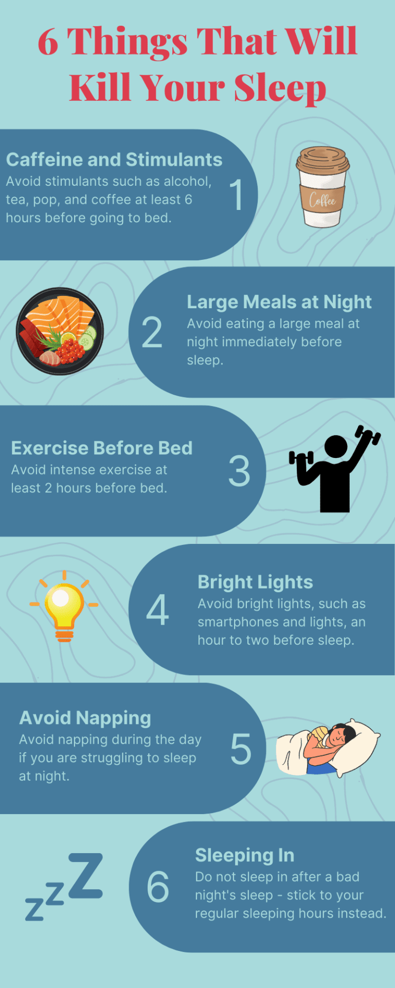 6 Things that will kill your sleep